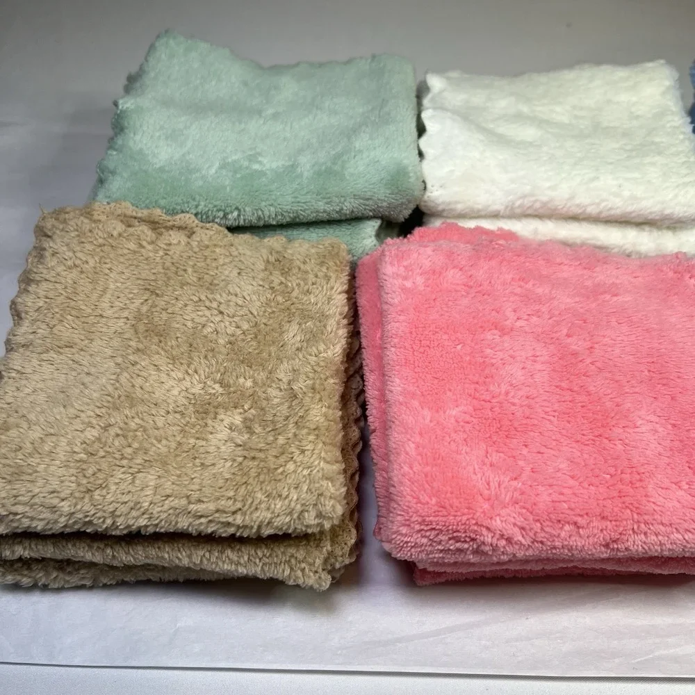 Set of 18 Poly Microfiber Face Makeup Cleaning‎ Cloths Wipes Towels 10x10 Spa